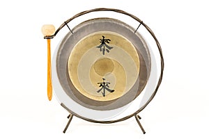 Chinese gong isolated on a white background