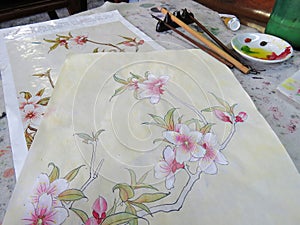 Chinese Gongbi Floral Painting Lesson photo