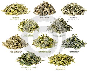 Chinese green tea collection