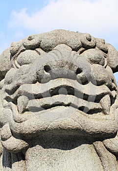 Chinese guardian lion of Wong Tai Sin temple