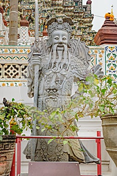 Chinese guardian in Wat Arun, Bangkok, Thailand