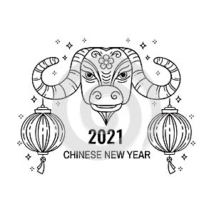 Chinese Happy New Year 2021. Year of the Bull.