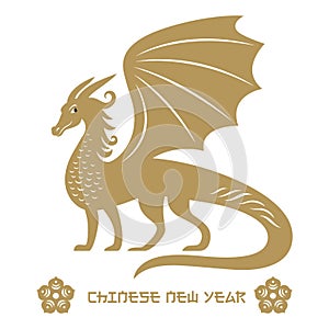 Chinese Happy New Year 2024. Year of the Dragon. Greetings card