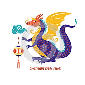 Chinese Happy New Year 2024. Year of the Dragon. Symbol of New Year.