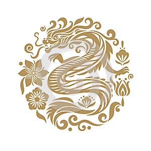 Chinese Happy New Year 2024. Year of the Dragon. Symbol of New Year.