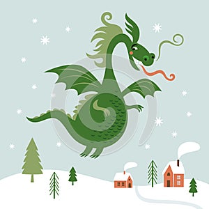 Chinese Happy New Year 2024. Year of the Dragon. Symbol of New Year. Cute dragon