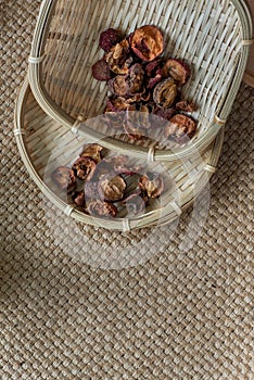 Chinese herbs photography slices of dried figs