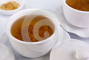 Chinese herbs soup in bowl