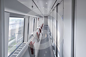 Chinese high speed railway sleeper carriage aisle passageway