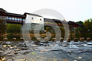 Chinese historic bridge ,Wuyuan China photo