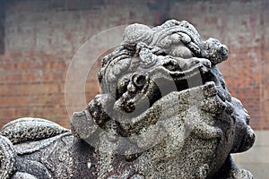 Chinese historical sculptor, godly lion photo