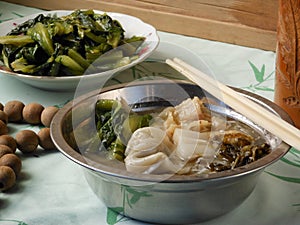 Chinese homely lunch boiled dumplings