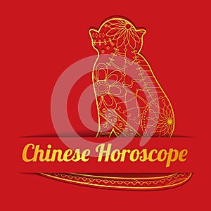 Chinese horoscope background with goldenmonkey