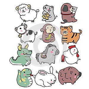 Chinese Horoscope cartoon illustration