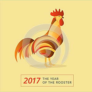 Chinese horoscope Rooster symbol. Creative new year 2017 sign