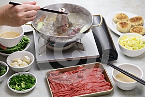 Chinese hot pot lamb shabu shabu