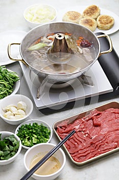 Chinese hot pot lamb shabu shabu