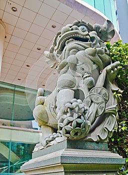 Chinese Imperial guardian lion statue