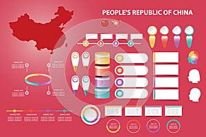 Chinese infographic for economic, demographic and other presentations vector