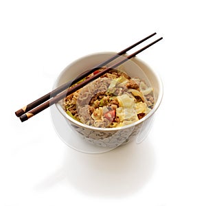 Chinese instant noodle in a bowl.