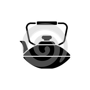 Chinese iron teapot black glyph icon