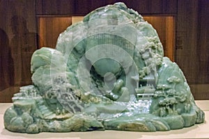 A Chinese Jade carving on display at the Minneapolis Art Institute.