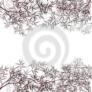 Chinese or japanese bamboo grass oriental wallpaper vector illustration. Tropical asian plant background