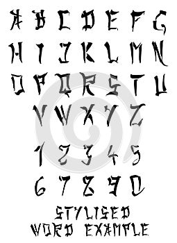 Chinese/Japanese Occidental imitation alphabet and numbers photo