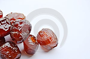 Chinese jujube candy on white background