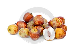 Chinese jujubes fruit isolated on white