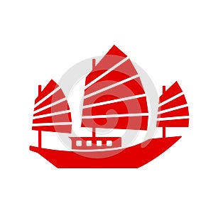 Chinese Junk Boat Icon