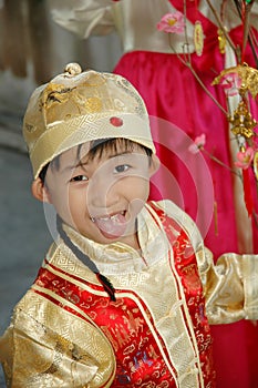 Chinese kid with traditional costume