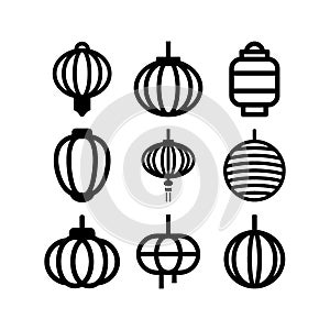 Chinese lamp icon or logo isolated sign symbol vector illustration