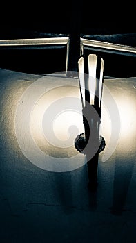 Chinese lamp that illuminates the restaurant. photo