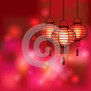 Chinese lantern blurred background