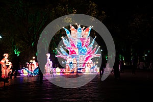 Chinese lantern festival lanterns in the park.