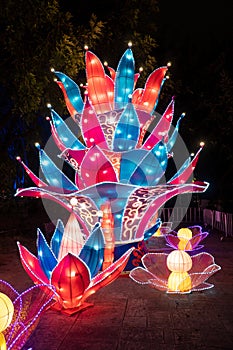 Chinese lantern festival lanterns in the park.