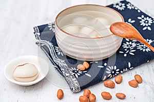 Chinese Lantern Festival traditional cuisine peanut dumplings on white background