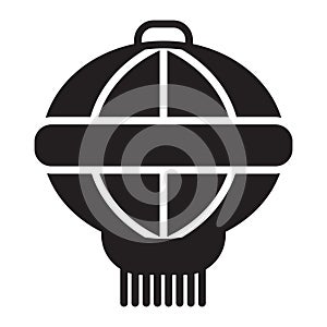 Chinese lantern flat vector icon for apps or websites