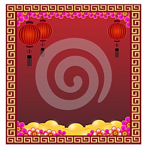 Chinese Lantern with golds - Illustration photo