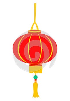 Chinese lantern isolated on white background. Vector illustration.