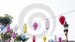 chinese lantern lights in the middle of PIK Pantjoran Chinatown,