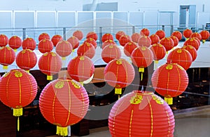 Chinese lanterns hanging to be bought for Chinese New Year