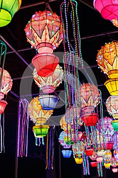 Chinese lanterns at night