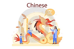 Chinese learning concept. Language school chinese course.