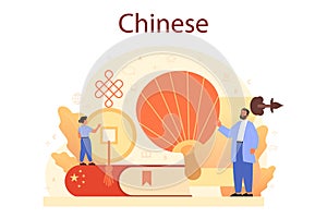 Chinese learning concept. Language school chinese course.