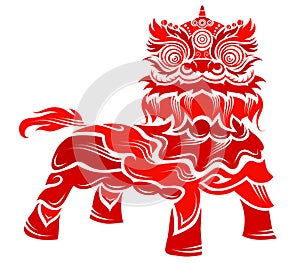 Chinese lion character for traditional holiday