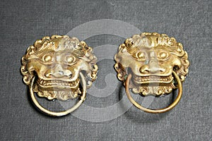 Chinese lion door knockers