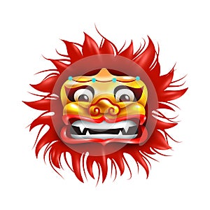 Chinese Lion Mask Composition