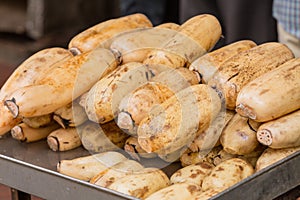 Chinese lotus root raw for sale in China town market for food ingredient